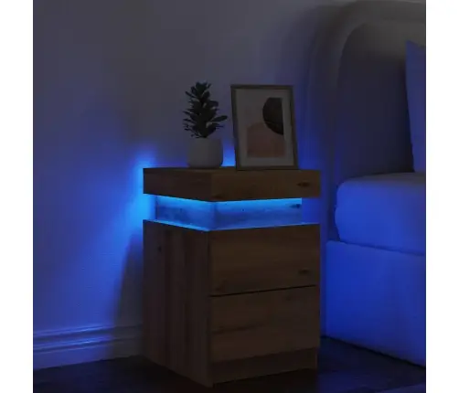 Naktinė Spintelė Su Led, Artisano Ąžuolo, 35X39X55cm Mediena