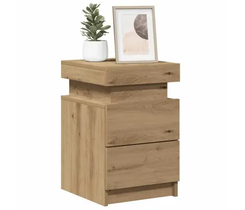 Naktinė Spintelė Su Led, Artisano Ąžuolo, 35X39X55cm Mediena