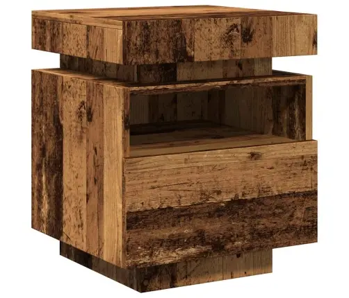 Naktsskapīši Ar Led Gaismām 2 Gab Old Wood 40X39X48,5 Cm Vidaxl