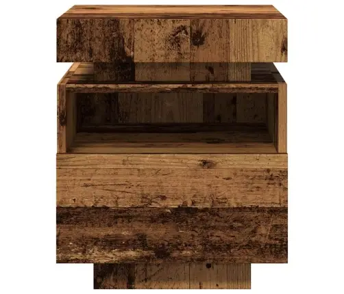 Naktsskapīši Ar Led Gaismām 2 Gab Old Wood 40X39X48,5 Cm Vidaxl