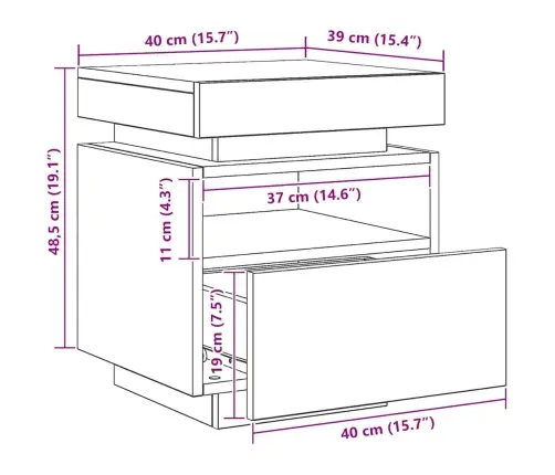 Led-Valgustitega Öökapp Artisan Tamm 40X39X48,5 Cm Led-Valgustitega Öökapp Artisan Tamm 40X39X48,5 Cm