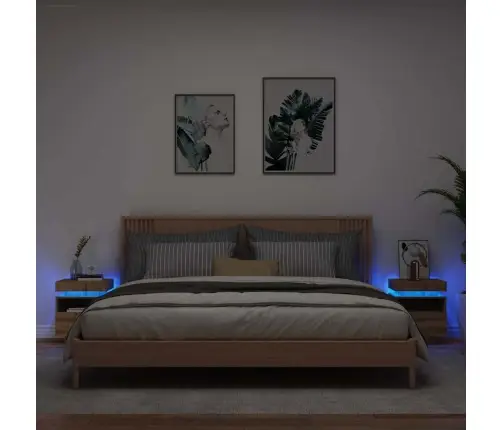 Led-Valgustitega Öökapid 2 Tk Artisan Oak 40X39X48,5 Cm