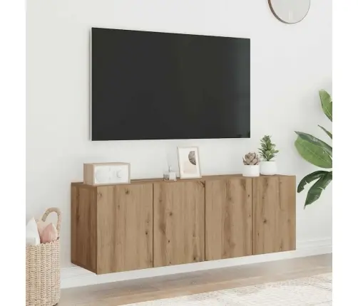 Sienas Tv Skapīši, 2 Gab., Koka Krāsa, 60X30X41 Cm Vidaxl