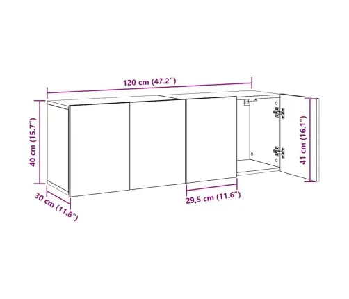 Sienas Tv Skapīši, 2 Gab., Koka Krāsa, 60X30X41 Cm Vidaxl