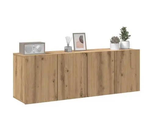 Sienas Tv Skapīši, 2 Gab., Koka Krāsa, 60X30X41 Cm Vidaxl