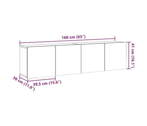 Sieninės Tv Spintelės, 2Vnt., Medienos, 80X30X41Cm Sieninės Tv Spintelės, 2Vnt., Medienos, 80X30X41Cm