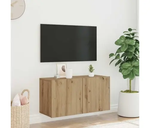 Tv Sienas Skapītis, Koka Krāsa, 80X30X41 Cm Vidaxl