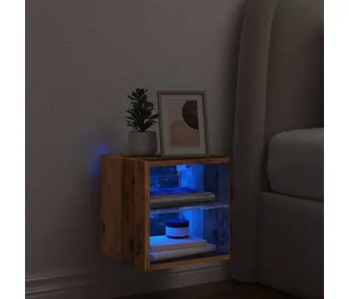 Televizoriaus Sieninė Spintelė Su Led Lemputėmis Old Wood