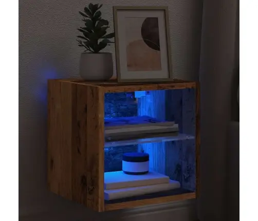 Televizoriaus Sieninė Spintelė Su Led Lemputėmis Old Wood