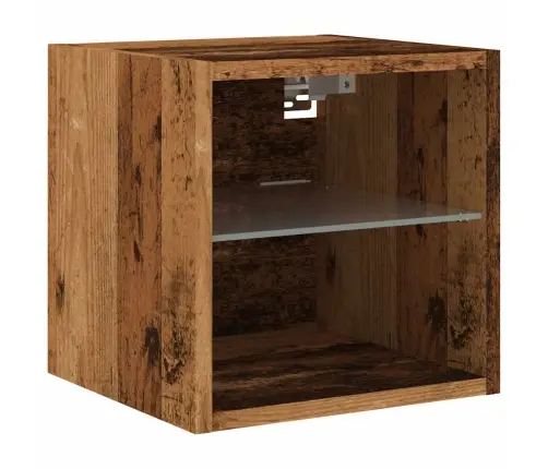 Tv Sienas Skapji Ar Led Gaismām 2 Gab Vecs Koks 30X28,5X30 Cm Vidaxl