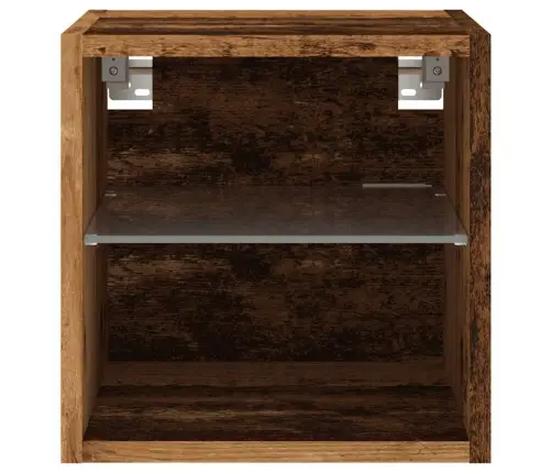 Tv Sienas Skapji Ar Led Gaismām 2 Gab Vecs Koks 30X28,5X30 Cm Vidaxl