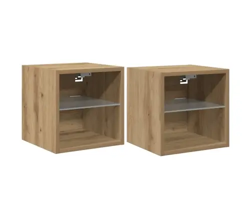 Sieninės Tv Spintelės Su Led, 2Vnt., Artisano, 30X28,5X30Cm Sieninės Tv Spintelės Su Led, 2Vnt., Artisano, 30X28,5X30Cm