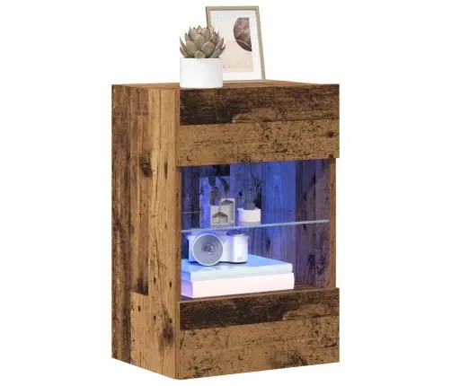 Sienas Skapīši Ar Led Apgaismojumu Televizoram 2 Gab Old Wood 40X30X60,5 Cm Vidaxl