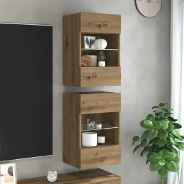 Sienas Skapīši Ar Led Apgaismojumu Televizoram 2 Gab Artisan Oak 40X30X60,5 Cm Vidaxl