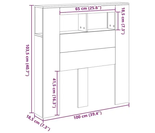 Gultas Galvgalis, Ozolkoka Amatnieks, 100X18,5X103,5 Cm, Koks Vidaxl