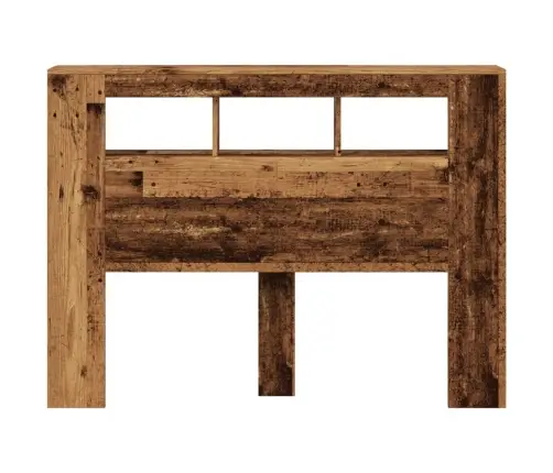 Gultas Galvgalis Ar Led, Veca Koka, 140X18,5X103,5 Cm, Koks Vidaxl