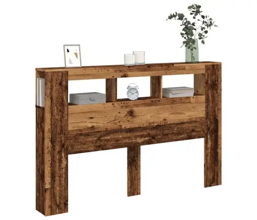 Gultas Galvgalis Ar Led, Veca Koka, 160X18,5X103,5 Cm, Koks Vidaxl