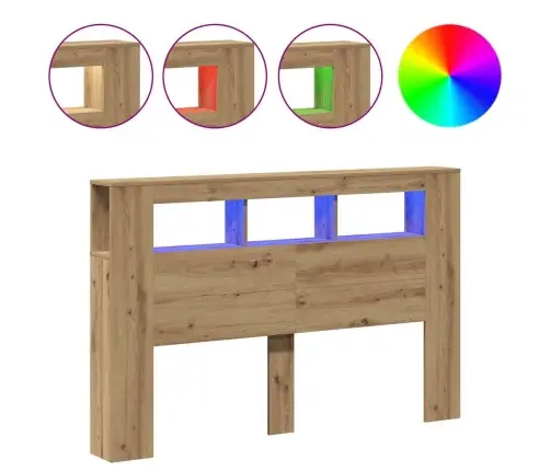 Gultas Galvgalis Ar Led, Koka Krāsa, 160X18,5X103,5 Cm, Koks Vidaxl