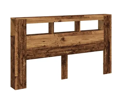 Gultas Galvgalis Ar Led, Veca Koka, 180X18,5X103,5 Cm, Koks Vidaxl