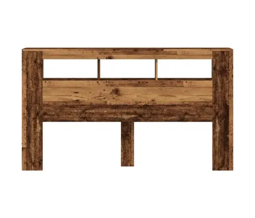 Gultas Galvgalis Ar Led, Veca Koka, 180X18,5X103,5 Cm, Koks Vidaxl