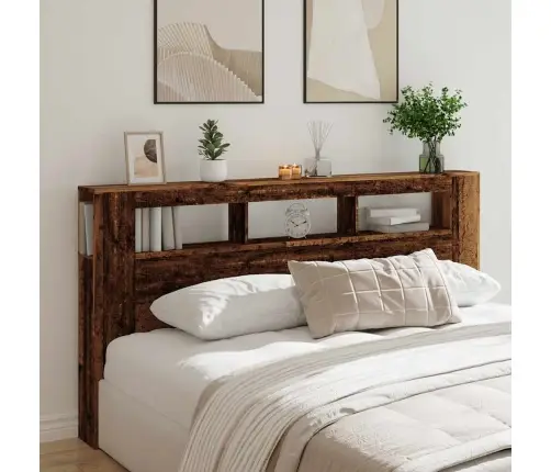 Gultas Galvgalis Ar Led, Veca Koka, 200X18,5X103,5 Cm, Koks Vidaxl