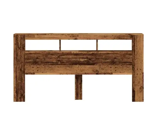 Gultas Galvgalis Ar Led, Veca Koka, 200X18,5X103,5 Cm, Koks Vidaxl