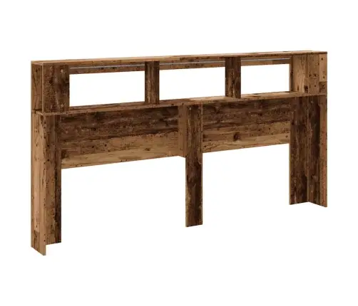 Gultas Galvgalis Ar Led, Veca Koka, 200X18,5X103,5 Cm, Koks Vidaxl