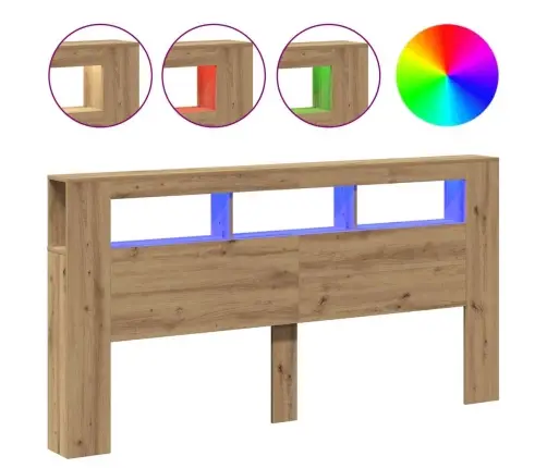 Gultas Galvgalis Ar Led, Koka Krāsa, 200X18,5X103,5 Cm, Koks Vidaxl