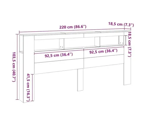 Led-Peats Artisan Oak 220X18,5X103,5 Cm Insener Puidust