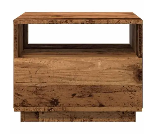 Led-Tuledega Kohvilaud, Vana Puit, 50X49X40 Cm