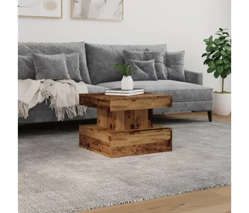 Kafijas Galdiņš Ar Led, Veca Koka, 50X50X40 Cm Vidaxl