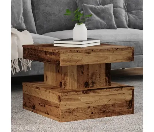 Kafijas Galdiņš Ar Led, Veca Koka, 50X50X40 Cm Vidaxl