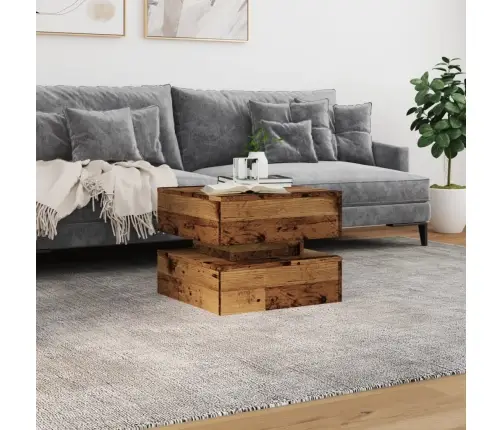 Kafijas Galdiņš Ar Led, Veca Koka, 50X50X40 Cm Vidaxl