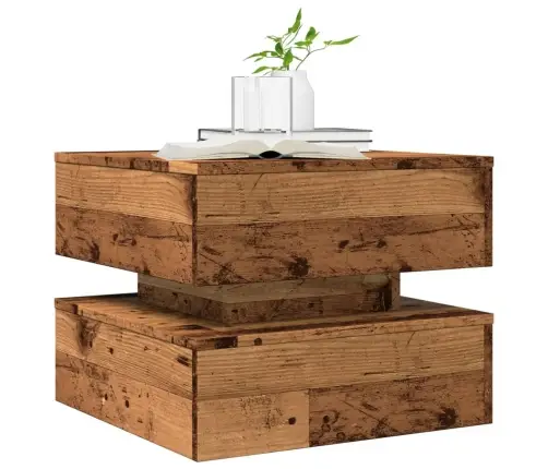 Kafijas Galdiņš Ar Led, Veca Koka, 50X50X40 Cm Vidaxl