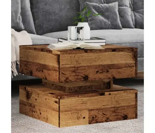 Kafijas Galdiņš Ar Led, Veca Koka, 50X50X40 Cm Vidaxl