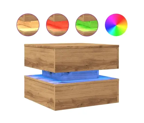 Kafijas Galdiņš Ar Led, Koka Krāsa, 50X50X40 Cm Vidaxl Kafijas Galdiņš Ar Led, Koka Krāsa, 50X50X40 Cm Vidaxl