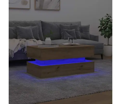 Kafijas Galdiņš Ar Led, Koka Krāsa, 90X50X40 Cm Vidaxl