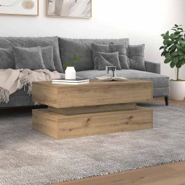Kafijas Galdiņš Ar Led, Koka Krāsa, 90X50X40 Cm Vidaxl