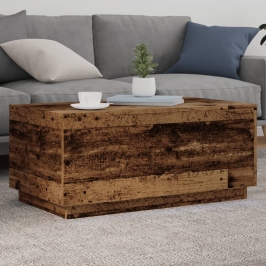 Kafijas Galdiņš Ar Led, Veca Koka, 90X50X40 Cm Vidaxl