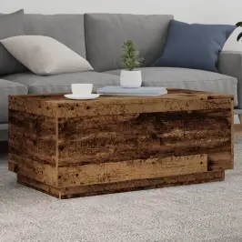 Kavos Staliukas Su Led Lemputėmis, Medienos, 90X50X40Cm