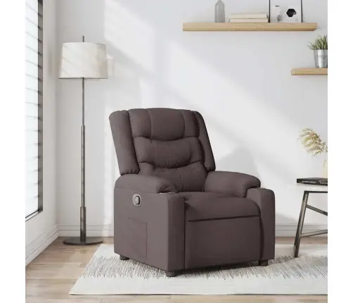 Atpūtas Krēsls, Atgāžams, Tumši Brūns Audums Vidaxl