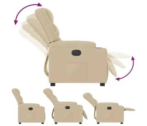 Atpūtas Krēsls, Atgāžams, Krēmkrāsas Audums Vidaxl