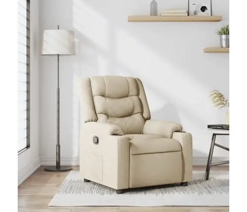Atpūtas Krēsls, Atgāžams, Krēmkrāsas Audums Vidaxl