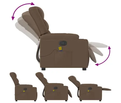 Masāžas Krēsls, Atgāžams, Brūns Audums Vidaxl