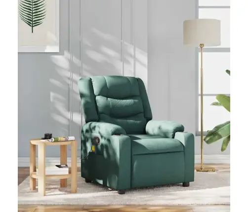 Masāžas Krēsls, Atgāžams, Tumši Zaļš Audums Vidaxl