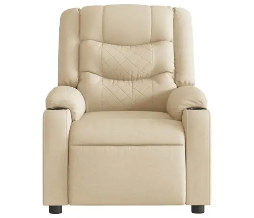 Masāžas Krēsls, Atgāžams, Krēmkrāsas Audums Vidaxl