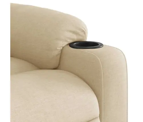 Masāžas Krēsls, Atgāžams, Krēmkrāsas Audums Vidaxl