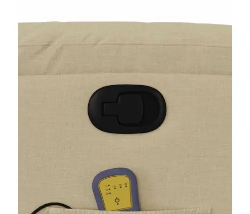 Masāžas Krēsls, Atgāžams, Krēmkrāsas Audums Vidaxl