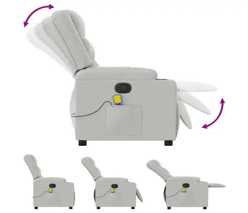 Massage Recliner Tool Cloud Grey Fabric