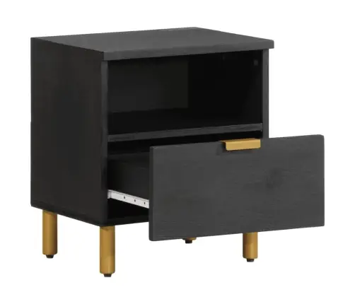Naktinė Spintelė, Juoda, 40X33X46cm Apdirbta Mediena Naktinė Spintelė, Juoda, 40X33X46cm Apdirbta Mediena